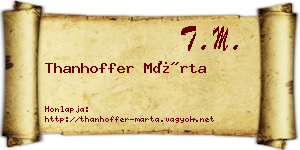 Thanhoffer Márta névjegykártya